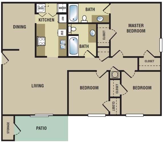 Floor Plans Cottonwood Apartments in Greenville, MS
